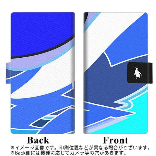 SoftBank アクオスゼロ6 画質仕上げ プリント手帳型ケース(薄型スリム)【YB925 ジオメトリックブルー】