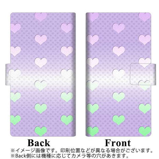 docomo らくらくスマートフォン3 F-06F 高画質仕上げ プリント手帳型ケース(薄型スリム)【YB969 ハートパープル】