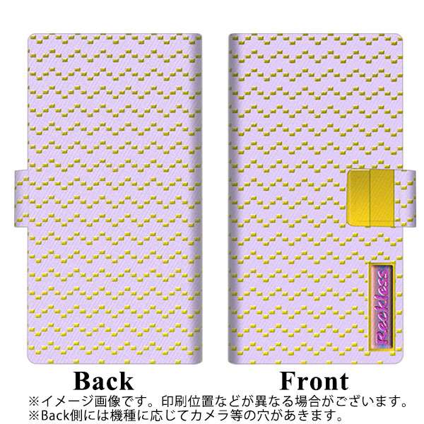 楽天モバイル OPPO(オッポ) A73 画質仕上げ プリント手帳型ケース(薄型スリム)【YC851 ドットボーダーイエロー】