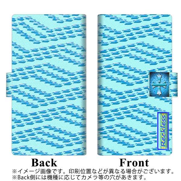 docomo らくらくスマートフォン4 F-04J 画質仕上げ プリント手帳型ケース(薄型スリム)【YC853 ドットパターンブルー】