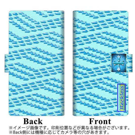 Softbank アクオス R5G 908SH 高画質仕上げ プリント手帳型ケース(薄型スリム)【YC853 ドットパターンブルー】