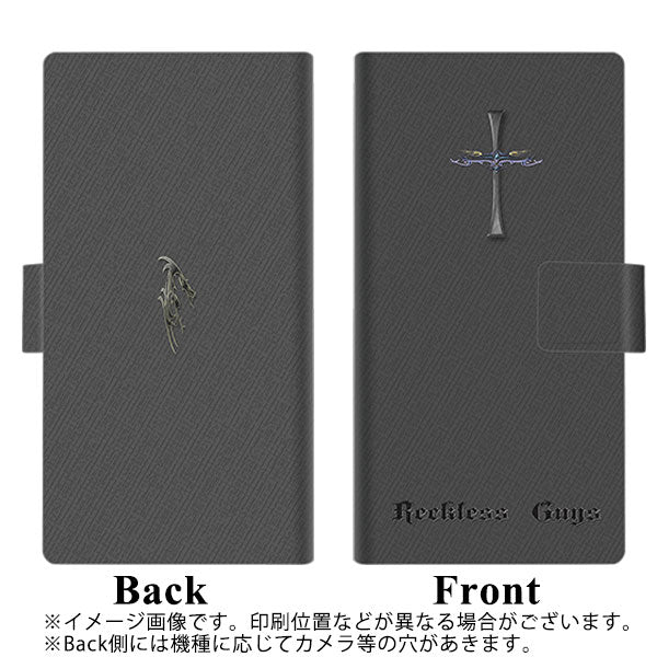 au アクオスセンス3 プラス サウンド SHV46 画質仕上げ プリント手帳型ケース(薄型スリム)【YC913 クロスドラゴンs】