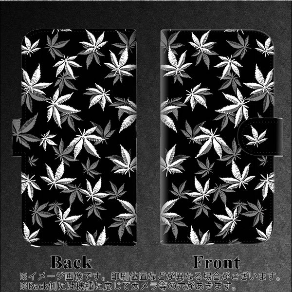 iPhone6 PLUS 高画質仕上げ プリント手帳型ケース(通常型)【064 モノトーン大麻ブラック】