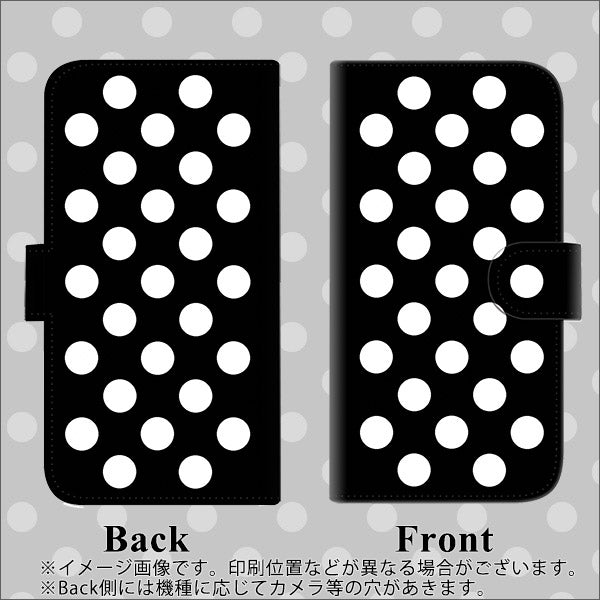 iPhone6 PLUS 高画質仕上げ プリント手帳型ケース(通常型)【332 シンプル柄(水玉)ブラックBig】