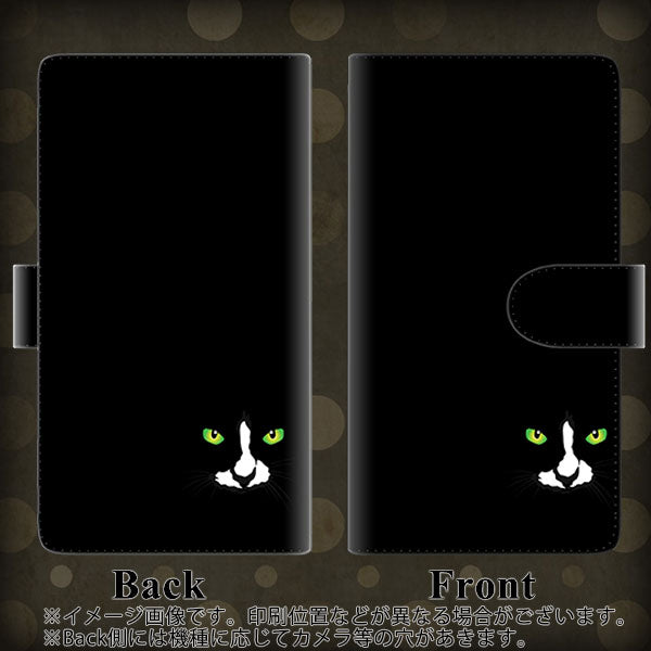 au ギャラクシー S10+ SCV42 高画質仕上げ プリント手帳型ケース(通常型)【398 黒ネコ】