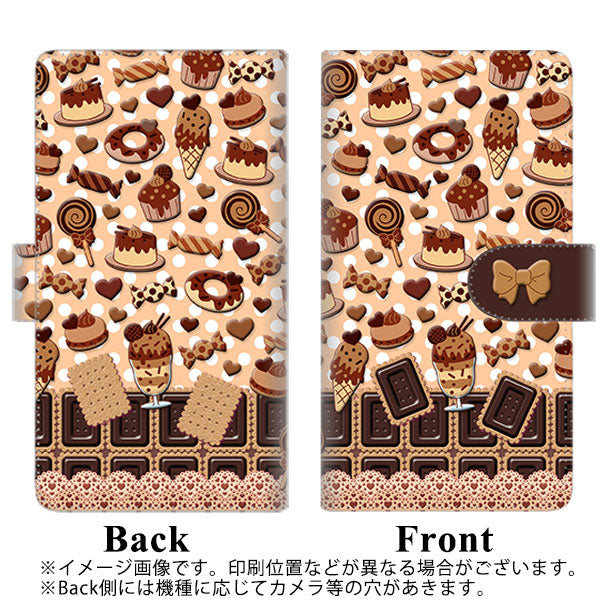 SoftBank エクスペリアZ5 501SO 高画質仕上げ プリント手帳型ケース(通常型)【AG859 チョコクッキー&スイーツ ブラウン】