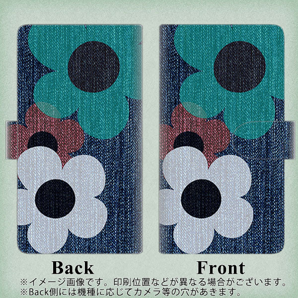 楽天モバイル OPPO(オッポ) A73 高画質仕上げ プリント手帳型ケース(通常型)【EK869 ルーズフラワーinデニム風】