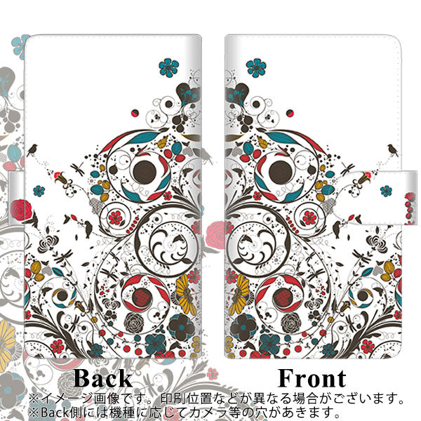 iPhone14 高画質仕上げ プリント手帳型ケース(通常型)【EK908 カラフルな花と鳥】