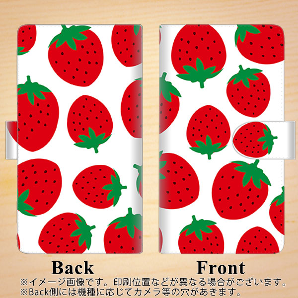 Xiaomi(シャオミ)Redmi Note 9s 高画質仕上げ プリント手帳型ケース(通常型)【SC818 大きいイチゴ模様レッド】