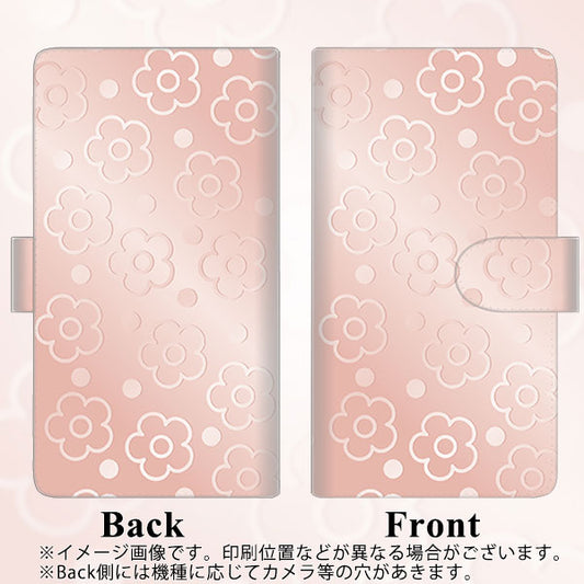 HUAWEI(ファーウェイ) P40 lite 5G CDY-NA9A 高画質仕上げ プリント手帳型ケース(通常型)【SC843 エンボス風デイジーシンプル(ローズピンク)】