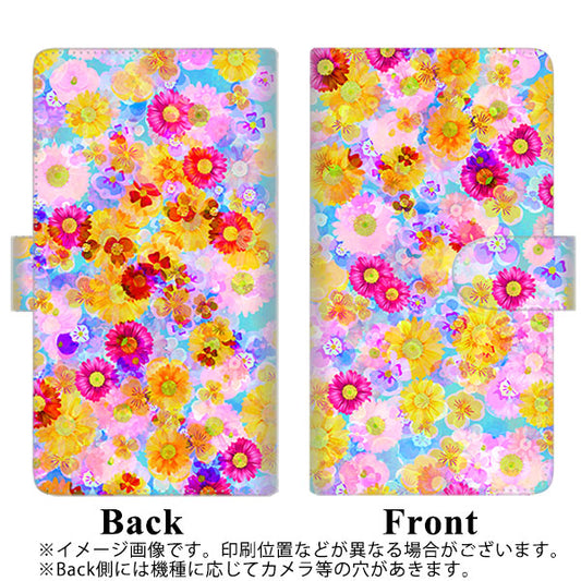 らくらくスマートフォン F-52B docomo SC870 リバティプリント フルールドパルファン(ブルー) 通常型 プリント手帳型ケース