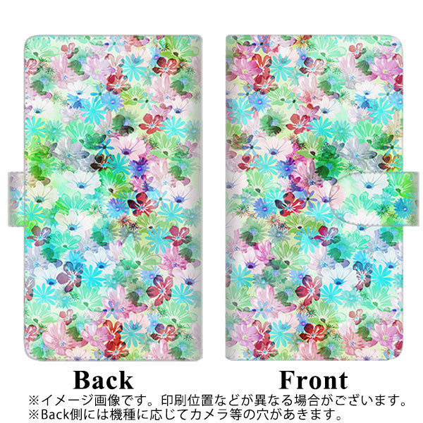 softbank エクスペリアXZ 601SO 高画質仕上げ プリント手帳型ケース(通常型)【SC872 リバティプリント プレスドフラワー(グリーン)】