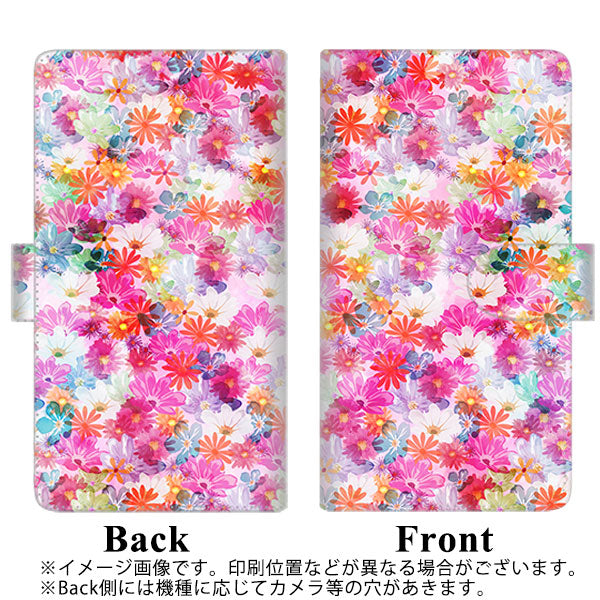 アクオス センス3 ベーシック 907SH 高画質仕上げ プリント手帳型ケース(通常型)【SC874 リバティプリント プレスドフラワー(ピンク)】
