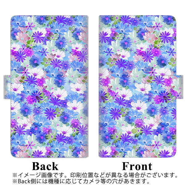 docomo ギャラクシー フィール SC-04J 高画質仕上げ プリント手帳型ケース(通常型)【SC875 リバティプリント プレスドフラワー(ブルー)】