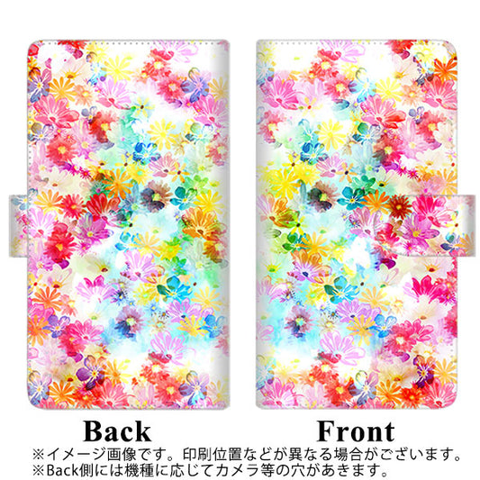 らくらくスマートフォン F-52B docomo SC876 リバティプリント プレスドフラワー(ホワイト) 通常型 プリント手帳型ケース