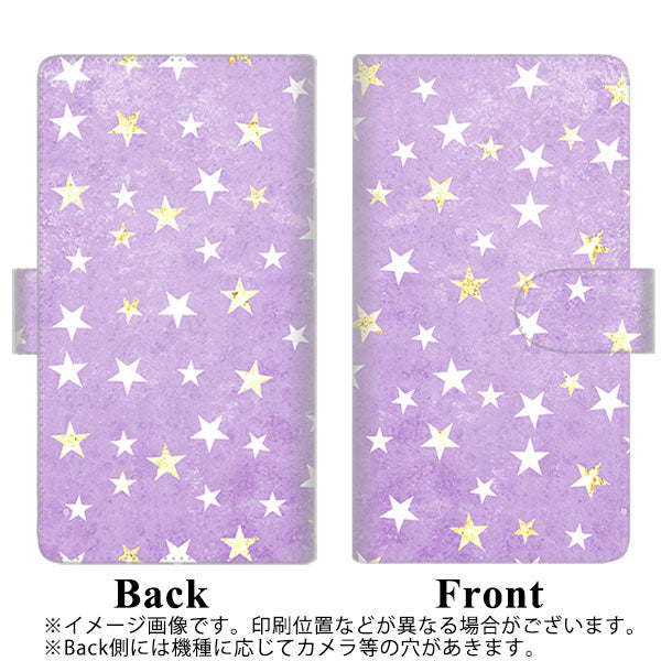 SoftBank アクオスセンス3 プラス 901SH 高画質仕上げ プリント手帳型ケース(通常型)【SC890 お星さまキラキラ(パープル)】