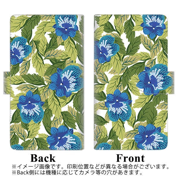 docomo アローズBe4 F-41A 高画質仕上げ プリント手帳型ケース(通常型)【SC896 ボタニカル ブルー&リーフ】