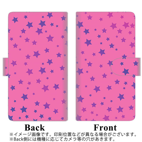 Xperia 5 III SOG05 au 高画質仕上げ プリント手帳型ケース(通常型)【SC899 星柄プリント(ピンク)】