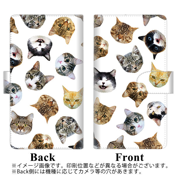 SIMフリー アクオスセンス5G SH-M17 高画質仕上げ プリント手帳型ケース(通常型)【SC937 ねこどっと(ホワイト)】