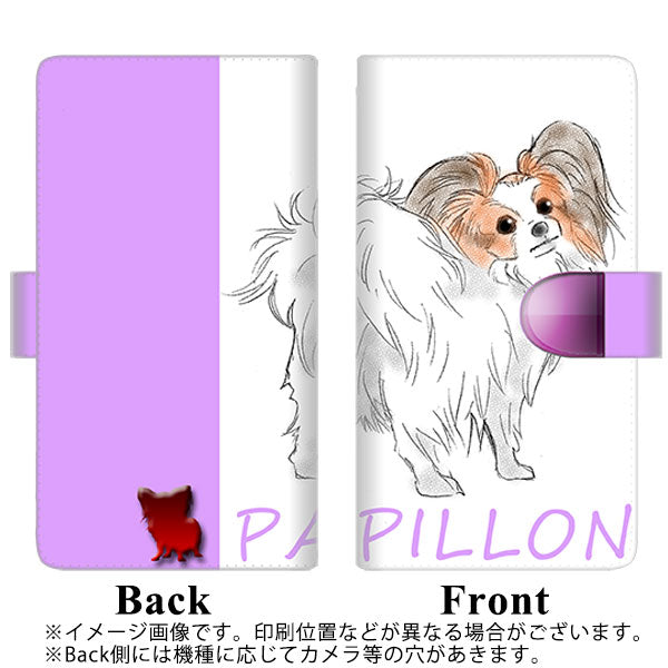 docomo アローズ ビー F-04K 高画質仕上げ プリント手帳型ケース(通常型)【YD868 パピヨン04】