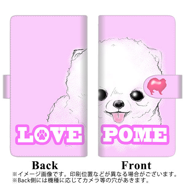 docomo アローズ ビー F-04K 高画質仕上げ プリント手帳型ケース(通常型)【YD935 ポメラニアン01】