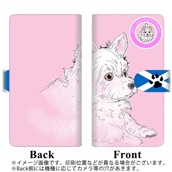 au アクオス センス SHV40 高画質仕上げ プリント手帳型ケース(通常型)【YD951 ウエストハイランドホワイトテリア02】