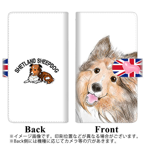 au ギャラクシー S10+ SCV42 高画質仕上げ プリント手帳型ケース(通常型)【YE801 シェルティー02】