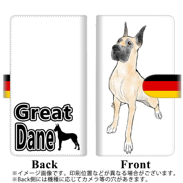 au アクオス セリエ ミニ SHV38 高画質仕上げ プリント手帳型ケース(通常型)【YE804 グレートデーン01】