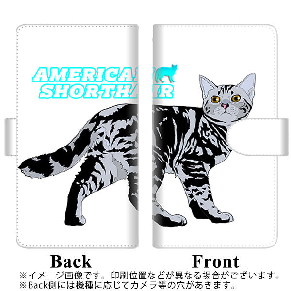 シンプルスマホ6 A201SH SoftBank 高画質仕上げ プリント手帳型ケース(通常型)【YE814 アメリカンショートヘア03】