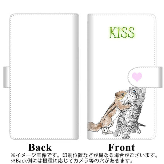 らくらくスマートフォン F-52B docomo YE911 キス01 通常型 プリント手帳型ケース