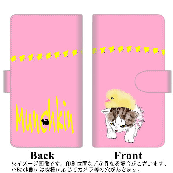 softbank LG K50 802LG 高画質仕上げ プリント手帳型ケース(通常型)【YE967 マンチカン02】