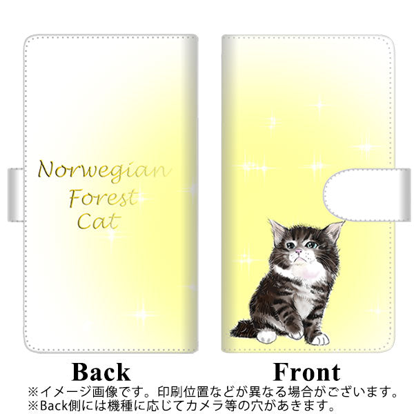docomo アローズ ビー F-04K 高画質仕上げ プリント手帳型ケース(通常型)【YG909 ノルウェージャンフォレストキャット05】