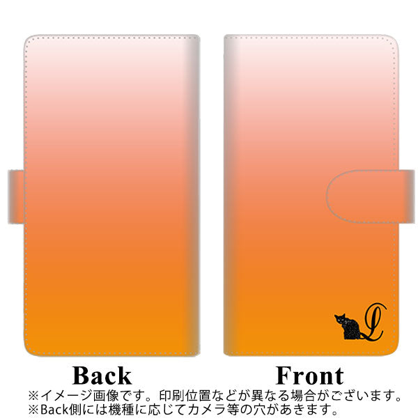 Galaxy S22 Ultra SCG14 au 高画質仕上げ プリント手帳型ケース(通常型)【YI853 イニシャル ネコ L】