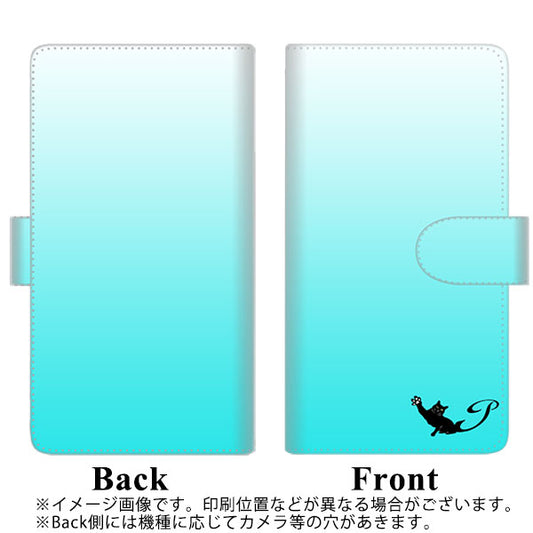 らくらくスマートフォン F-52B docomo YI857 イニシャル ネコ P 通常型 プリント手帳型ケース