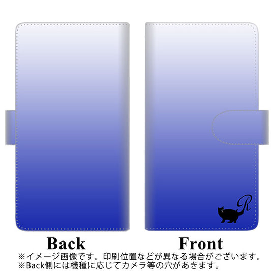 らくらくスマートフォン F-52B docomo YI859 イニシャル ネコ R 通常型 プリント手帳型ケース