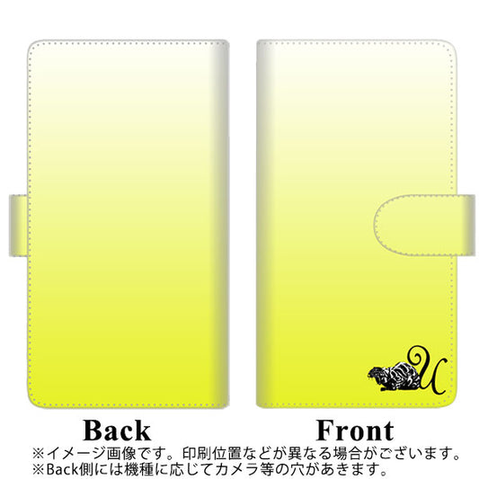 らくらくスマートフォン F-52B docomo YI862 イニシャル ネコ U 通常型 プリント手帳型ケース