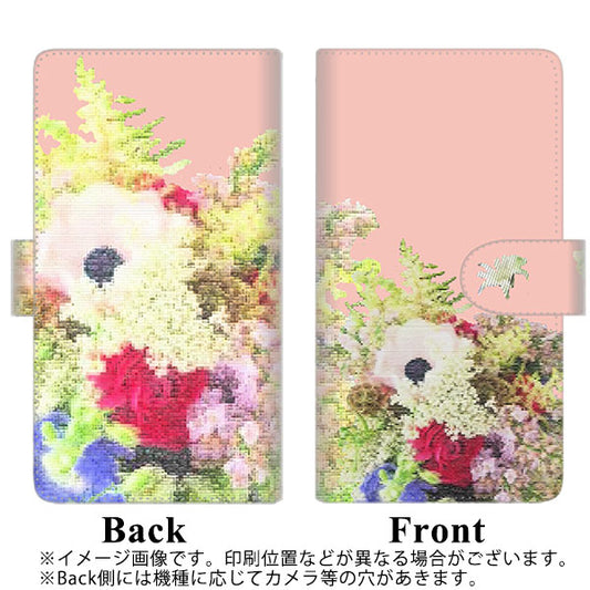 らくらくスマートフォン F-52B docomo YI887 フラワー8 通常型 プリント手帳型ケース