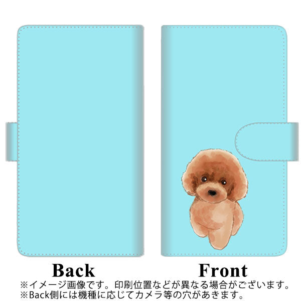 docomo アローズ ビー3 F-02L 高画質仕上げ プリント手帳型ケース(通常型)【YJ050 トイプードルレッド(ブルー)】