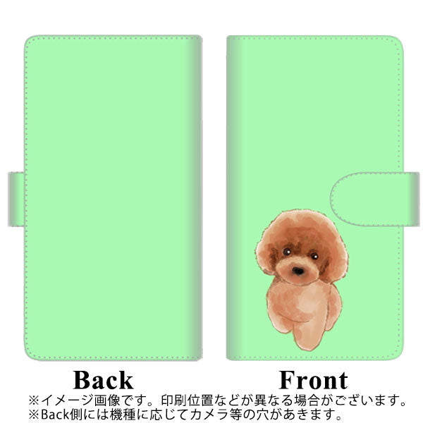 SoftBank アクオスセンス5G A004SH 高画質仕上げ プリント手帳型ケース(通常型)【YJ052 トイプードルレッド( グリーン)】