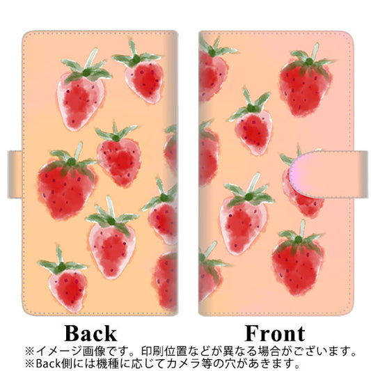 SoftBank アクオスゼロ6 高画質仕上げ プリント手帳型ケース(通常型)【YJ179 イチゴ 水彩179】