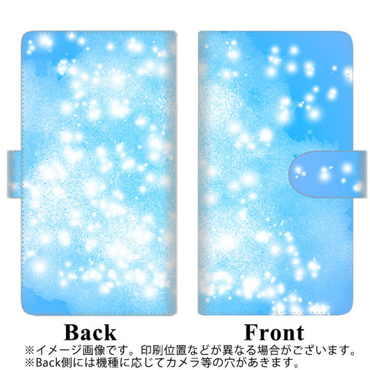 らくらくスマートフォン F-52B docomo YJ289 デザインブルー 通常型 プリント手帳型ケース