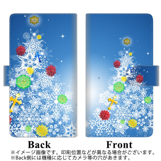 SoftBank アクオスゼロ6 高画質仕上げ プリント手帳型ケース(通常型)【YJ347 クリスマスツリー】