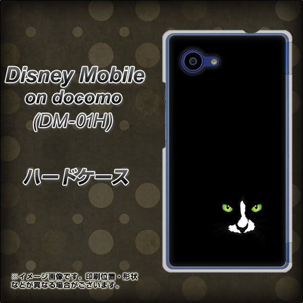 docomo ディズニーモバイル DM-01H 高画質仕上げ 背面印刷 ハードケース【398 黒ネコ】