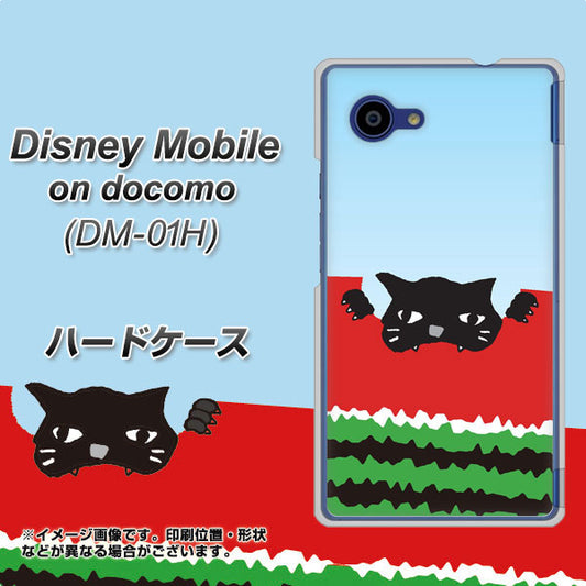 docomo ディズニーモバイル DM-01H 高画質仕上げ 背面印刷 ハードケース【IA815 すいかをかじるネコ(大)】