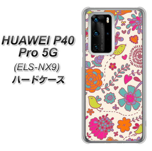 HUAWEI(ファーウェイ) P40 Pro 5G ELS-NX9 高画質仕上げ 背面印刷 ハードケース【323 小鳥と花】