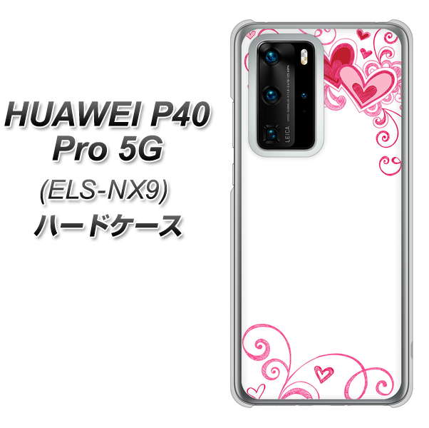 HUAWEI(ファーウェイ) P40 Pro 5G ELS-NX9 高画質仕上げ 背面印刷 ハードケース【365 ハートフレーム】