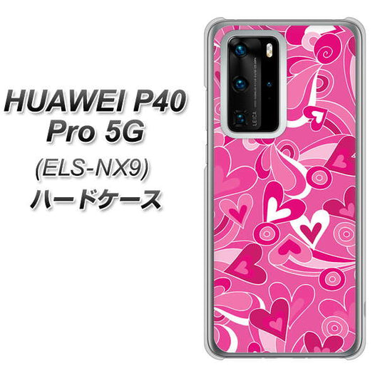 HUAWEI(ファーウェイ) P40 Pro 5G ELS-NX9 高画質仕上げ 背面印刷 ハードケース【383 ピンクのハート】