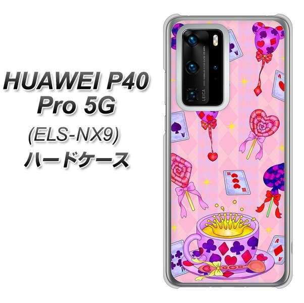 HUAWEI(ファーウェイ) P40 Pro 5G ELS-NX9 高画質仕上げ 背面印刷 ハードケース【AG817 トランプティー(ピンク)】