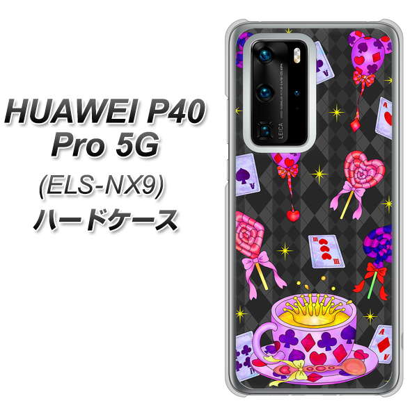 HUAWEI(ファーウェイ) P40 Pro 5G ELS-NX9 高画質仕上げ 背面印刷 ハードケース【AG818 トランプティー(黒)】
