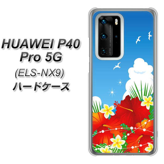 HUAWEI(ファーウェイ) P40 Pro 5G ELS-NX9 高画質仕上げ 背面印刷 ハードケース【VA821 ハイビスカスと青空】